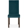 Parker Dark Oak Square Back Chair - Sea Green Velvet Fabric (Pair) Parker Dark Oak Square Back Chair - Sea Green Velvet Fabric (Pair)
