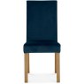 Parker Light Oak Square Back Chair - Dark Blue Velvet Fabric (Pair) Parker Light Oak Square Back Chair - Dark Blue Velvet Fabric (Pair)