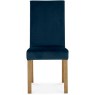 Parker Light Oak Square Back Chair - Dark Blue Velvet Fabric (Pair) Parker Light Oak Square Back Chair - Dark Blue Velvet Fabric (Pair)