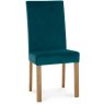 Parker Light Oak Square Back Chair - Sea Green Velvet Fabric (Pair)