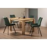 Turin Light Oak 4-6 Seater Table & 4 Fontana Green Velvet Chairs Turin Light Oak 4-6 Seater Table & 4 Fontana Green Velvet Chairs