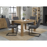 Turin Light Oak 4-6 Seater Table & 4 Lewis Distressed Dark Grey Fabric Cantilever Chairs Turin Light Oak 4-6 Seater Table & 4 Lewis Distressed Dark Grey Fabric Cantilever Chairs