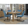 Turin Light Oak 4-6 Seater Table & 4 Lewis Petrol Blue Cantilever Chairs Turin Light Oak 4-6 Seater Table & 4 Lewis Petrol Blue Cantilever Chairs