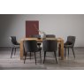 Turin Light Oak 6 Seater Table & 6 Kent Dark Grey Faux Leather Chairs - Black Legs