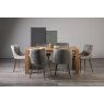 Turin Light Oak 6 Seater Table & 6 Kent Grey Velvet Chairs - Gold Legs