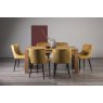 Turin Light Oak 6 Seater Table & 6 Kent Mustard Velvet Chairs - Black Legs Turin Light Oak 6 Seater Table & 6 Kent Mustard Velvet Chairs - Black Legs