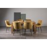 Turin Light Oak 6 Seater Table & 6 Kent Mustard Velvet Chairs - Gold Legs Turin Light Oak 6 Seater Table & 6 Kent Mustard Velvet Chairs - Gold Legs