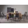 Turin Light Oak 6 Seater Table & 6 Fontana Grey Velvet Chairs