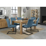 Turin Light Oak 6 Seater Table & 6 Lewis Petrol Blue Cantilever Chairs Turin Light Oak 6 Seater Table & 6 Lewis Petrol Blue Cantilever Chairs