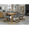 Turin Light Oak 6-10 Seater Table & 6 Lewis Grey Velvet Cantilever Chairs Turin Light Oak 6-10 Seater Table & 6 Lewis Grey Velvet Cantilever Chairs