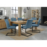 Turin Light Oak 6-10 Seater Table & 6 Lewis Petrol Blue Cantilever Chairs