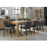 Turin Light Oak 6-10 Seater Table & 8 Kent Dark Grey Faux Leather Chairs - Black Legs Turin Light Oak 6-10 Seater Table & 8 Kent Dark Grey Faux Leather Chairs - Black Legs