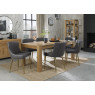 Turin Light Oak 6-10 Seater Table & 8 Kent Dark Grey Faux Leather Chairs - Gold Legs Turin Light Oak 6-10 Seater Table & 8 Kent Dark Grey Faux Leather Chairs - Gold Legs