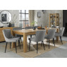 Turin Light Oak 6-10 Seater Table & 8 Kent Grey Velvet Chairs - Black Legs Turin Light Oak 6-10 Seater Table & 8 Kent Grey Velvet Chairs - Black Legs