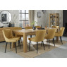 Turin Light Oak 6-10 Seater Table & 8 Kent Mustard Velvet Chairs - Black Legs Turin Light Oak 6-10 Seater Table & 8 Kent Mustard Velvet Chairs - Black Legs