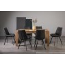 Turin Light Oak 6-8 Seater Table & 6 Fontana Dark Grey Faux Suede Fabric Chairs