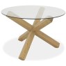 Turin Light Oak Circular Glass Table Turin Light Oak Circular Glass Table