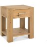 Turin Light Oak Lamp Table With Drawer