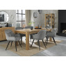 Turin Light Oak Large 6-8 Seater Table & 6 Oxford Grey Velvet Chairs