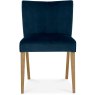 Turin Light Oak Low Back Uph Chair - Dark Blue Velvet Fabric (Pair) Turin Light Oak Low Back Uph Chair - Dark Blue Velvet Fabric (Pair)