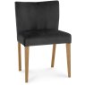 Turin Light Oak Low Back Uph Chair - Gun Metal Velvet Fabric (Pair) Turin Light Oak Low Back Uph Chair - Gun Metal Velvet Fabric (Pair)