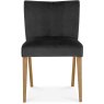 Turin Light Oak Low Back Uph Chair - Gun Metal Velvet Fabric (Pair) Turin Light Oak Low Back Uph Chair - Gun Metal Velvet Fabric (Pair)