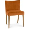 Turin Light Oak Low Back Uph Chair - Harvest Pumpkin Velvet Fabric (Pair) Turin Light Oak Low Back Uph Chair - Harvest Pumpkin Velvet Fabric (Pair)