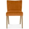 Turin Light Oak Low Back Uph Chair - Harvest Pumpkin Velvet Fabric (Pair) Turin Light Oak Low Back Uph Chair - Harvest Pumpkin Velvet Fabric (Pair)