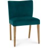 Turin Light Oak Low Back Uph Chair - Sea Green Velvet Fabric (Pair) Turin Light Oak Low Back Uph Chair - Sea Green Velvet Fabric (Pair)