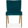 Turin Light Oak Low Back Uph Chair - Sea Green Velvet Fabric (Pair) Turin Light Oak Low Back Uph Chair - Sea Green Velvet Fabric (Pair)