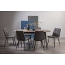 Vintage Weathered Oak 6-8 Seater Table & 6 Mondrian Dark Grey Faux Leather Chairs Vintage Weathered Oak 6-8 Seater Table & 6 Mondrian Dark Grey Faux Leather Chairs