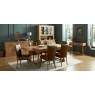 Bentley Designs Westbury Rustic Oak 4-6 Seater Dining Set- 6 Rustic Tan Upholstered Chairs- lifestyle