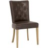 Westbury Rustic Oak Uph Chair - Espresso Faux Leather (Single)