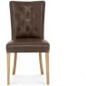 Westbury Rustic Oak Uph Chair - Espresso Faux Leather (Single) Westbury Rustic Oak Uph Chair - Espresso Faux Leather (Single)