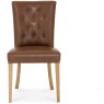 Westbury Rustic Oak Uph Chair - Tan Faux Leather (Pair) Westbury Rustic Oak Uph Chair - Tan Faux Leather (Pair)