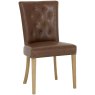 Westbury Rustic Oak Uph Chair - Tan Faux Leather (Single)