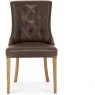 Westbury Rustic Oak Uph Scoop Chair - Espresso Faux Leather (Single) Westbury Rustic Oak Uph Scoop Chair - Espresso Faux Leather (Single)