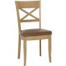 Westbury Rustic Oak X Back Chair - Tan Faux Leather (Pair) Westbury Rustic Oak X Back Chair - Tan Faux Leather (Pair)