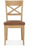 Westbury Rustic Oak X Back Chair - Tan Faux Leather (Pair) Westbury Rustic Oak X Back Chair - Tan Faux Leather (Pair)