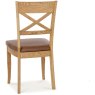 Westbury Rustic Oak X Back Chair - Tan Faux Leather (Pair) Westbury Rustic Oak X Back Chair - Tan Faux Leather (Pair)