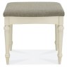 Ashley Antique White Stool - Pebble Brown Fabric Ashley Antique White Stool - Pebble Brown Fabric