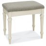 Montreux Antique White Stool - Pebble Brown Fabric