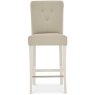 Ashley Antique White Uph Bar Stool - Ivory Bonded Leather (Pair) Ashley Antique White Uph Bar Stool - Ivory Bonded Leather (Pair)