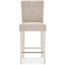 Ashley Antique White Uph Bar Stool - Sand Colour Fabric (Pair) Ashley Antique White Uph Bar Stool - Sand Colour Fabric (Pair)