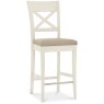 Ashley Antique White X Back Bar Stool - Ivory Bonded Leather (Pair) Ashley Antique White X Back Bar Stool - Ivory Bonded Leather (Pair)