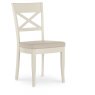 Ashley Antique White X Back Chair - Ivory Bonded Leather (Single) Ashley Antique White X Back Chair - Ivory Bonded Leather (Single)