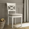 Ashley Antique White X Back Chair - Sand Colour Fabric (Pair)