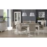 Ashley Grey Washed Oak & Soft Grey 6-8 Seater Table & 6 Upholstered Chairs in Grey Bonded Leather