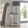 Ashley Grey Washed Oak & Soft Grey Lamp Table With Drawer