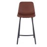 Vintage Cognac Pu Counter Stool